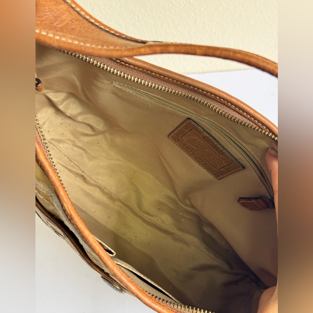 COACH Y2K Ergo Signature Patchwork 10808 Khaki Dark Brown Multi Hobo Bag - Picture 9 of 10